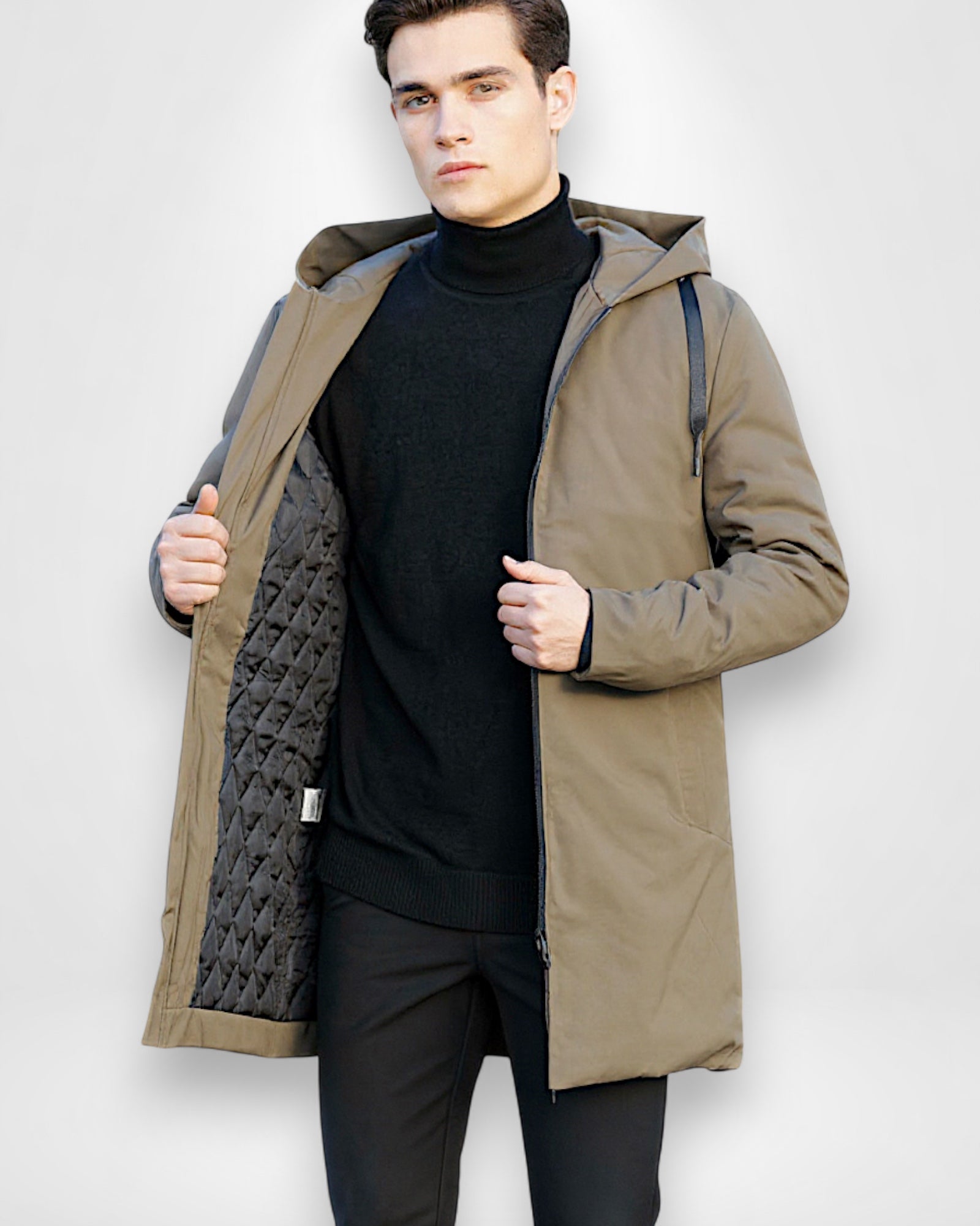 Gefütterter Herren Parka im Pendler-Stil