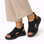 Sandalen für Damen mit dicker Sohle im sportlichen Stil Schwarz 3