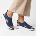 Sandalen für Damen mit dicker Sohle im sportlichen Stil Dunkelblau 4