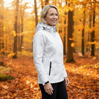 Softshelljacke für Damen mit Kapuze für Outdoor mit winddichtem Material Weiß 1