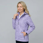 Softshelljacke für Damen mit Kapuze für Outdoor mit winddichtem Material Lila 10