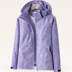 Softshelljacke für Damen mit Kapuze für Outdoor mit winddichtem Material Lila 11