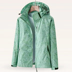 Softshelljacke für Damen mit Kapuze für Outdoor mit winddichtem Material Grün 12
