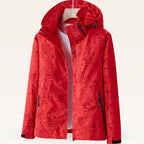 Softshelljacke für Damen mit Kapuze für Outdoor mit winddichtem Material Rot 6