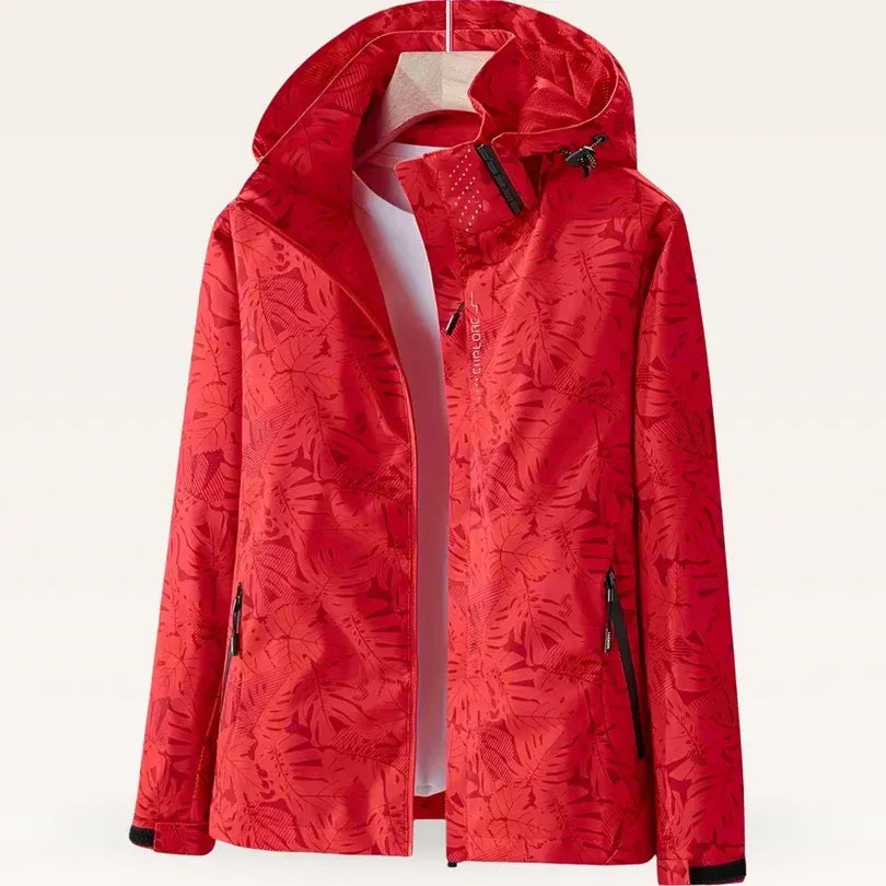 Softshelljacke für Damen mit Kapuze für Outdoor mit winddichtem Material Rot 6