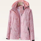 Softshelljacke für Damen mit Kapuze für Outdoor mit winddichtem Material Rosa 7