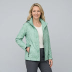 Softshelljacke für Damen mit Kapuze für Outdoor mit winddichtem Material Grün 9