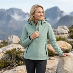 Softshelljacke für Damen mit Kapuze mit Stretch für winddichten Schutz Mintgrün 1
