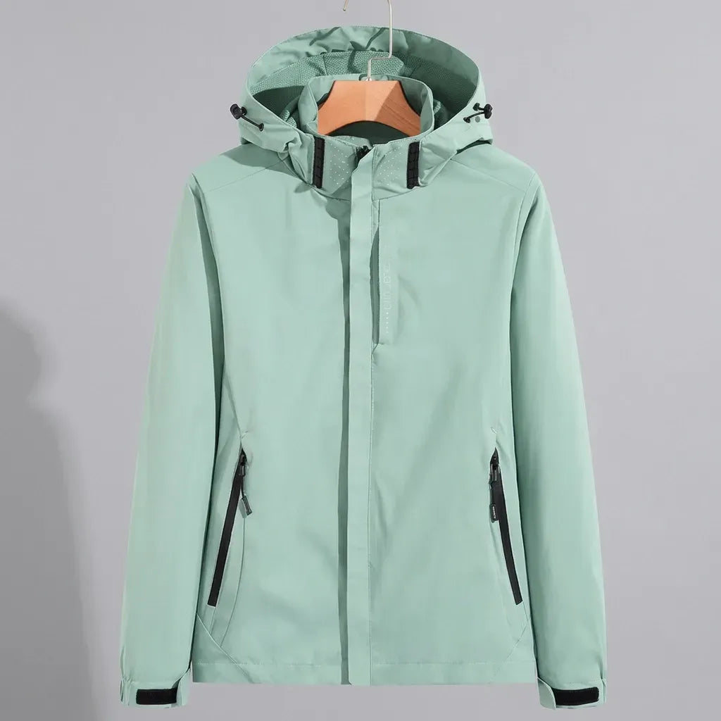 Softshelljacke für Damen mit Kapuze mit Stretch für winddichten Schutz Mintgrün 2