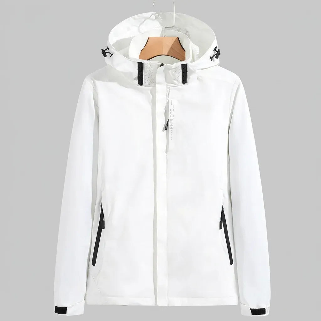 Softshelljacke für Damen mit Kapuze mit Stretch für winddichten Schutz Weiß 3