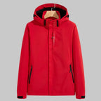 Softshelljacke für Damen mit Kapuze mit Stretch für winddichten Schutz Rot 4
