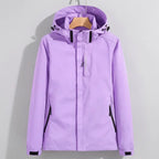Softshelljacke für Damen mit Kapuze mit Stretch für winddichten Schutz Lila 5