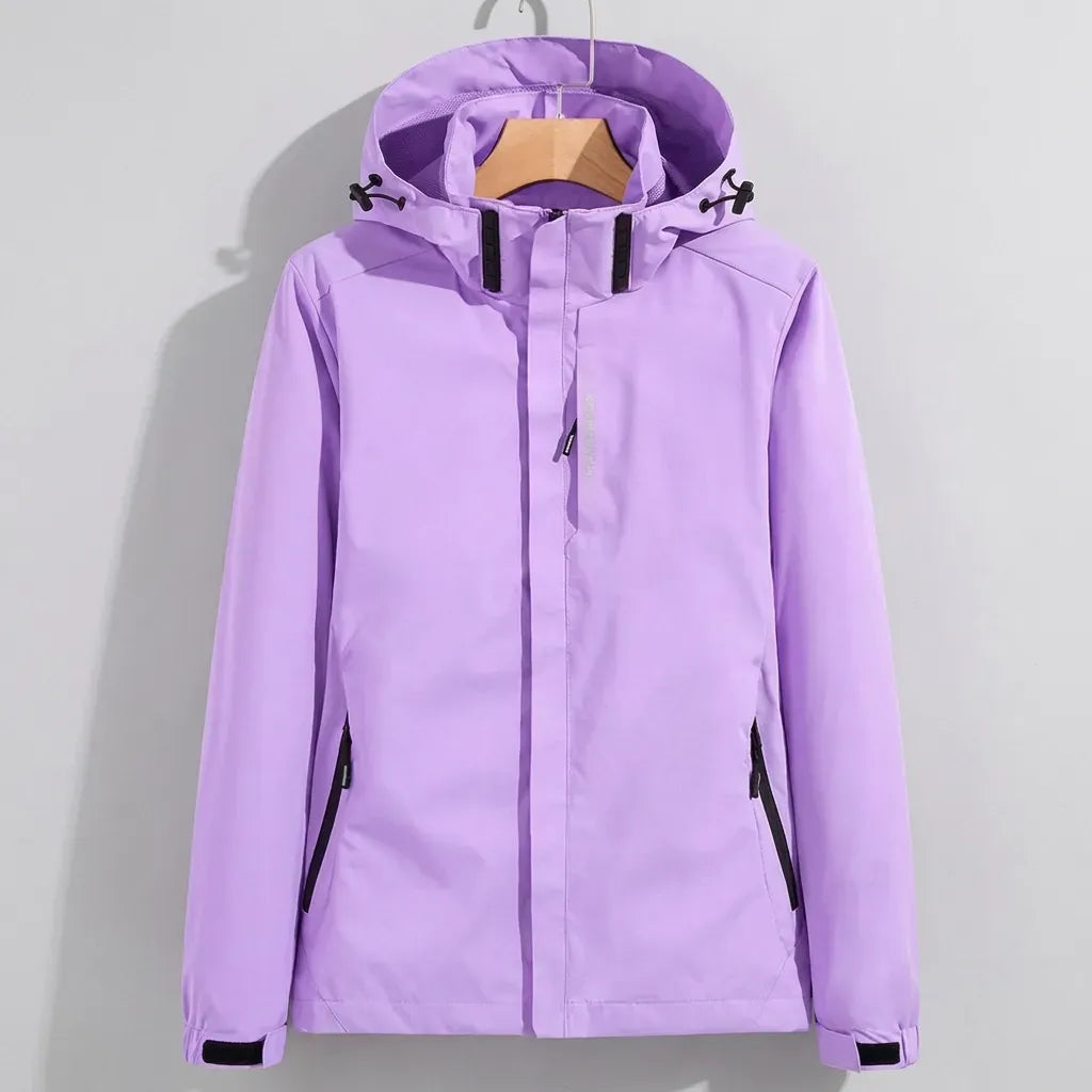 Softshelljacke für Damen mit Kapuze mit Stretch für winddichten Schutz Lila 5