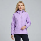 Softshelljacke für Damen mit Kapuze mit Stretch für winddichten Schutz Lila 7