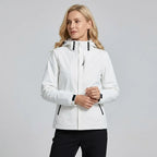 Softshelljacke für Damen mit Kapuze mit Stretch für winddichten Schutz Weiß 8
