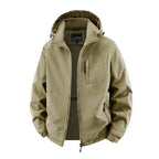 Softshelljacke für Herren aus Synthetikmaterial mit Kapuze für Übergangszeiten Khaki 11