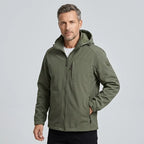 Softshelljacke für Herren aus Synthetikmaterial mit Kapuze für Übergangszeiten Olive 2