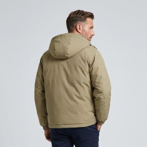 Softshelljacke für Herren aus Synthetikmaterial mit Kapuze für Übergangszeiten Khaki 3