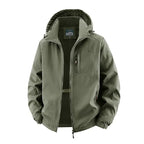 Softshelljacke für Herren aus Synthetikmaterial mit Kapuze für Übergangszeiten Olive 7