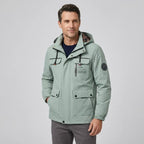 Softshelljacke für Herren in winddichter Qualität mit Kapuze für die Übergangszeit Mintgrün 12