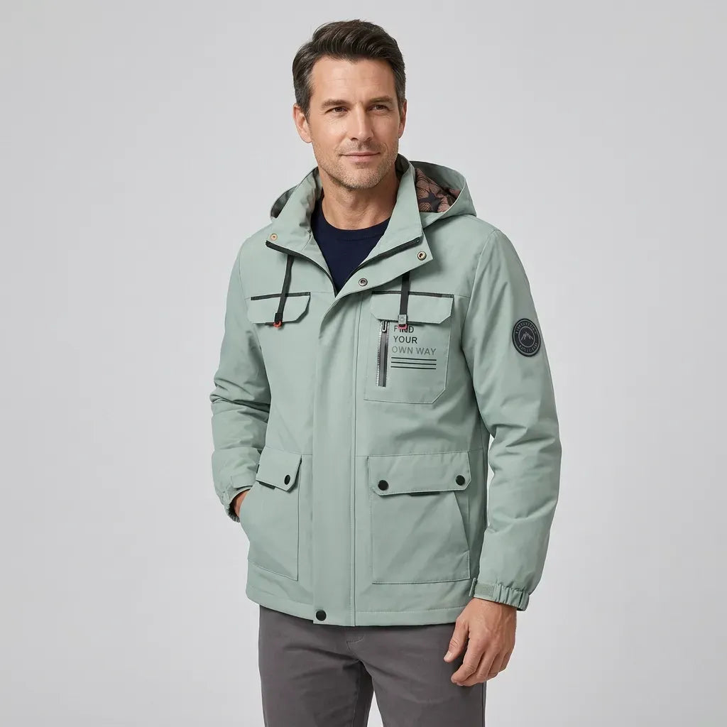 Softshelljacke für Herren in winddichter Qualität mit Kapuze für die Übergangszeit Mintgrün 12