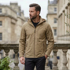 Softshelljacke für Herren mit Kapuze im Stretch-Design mit wasserdichter Ausstattung Khaki 1