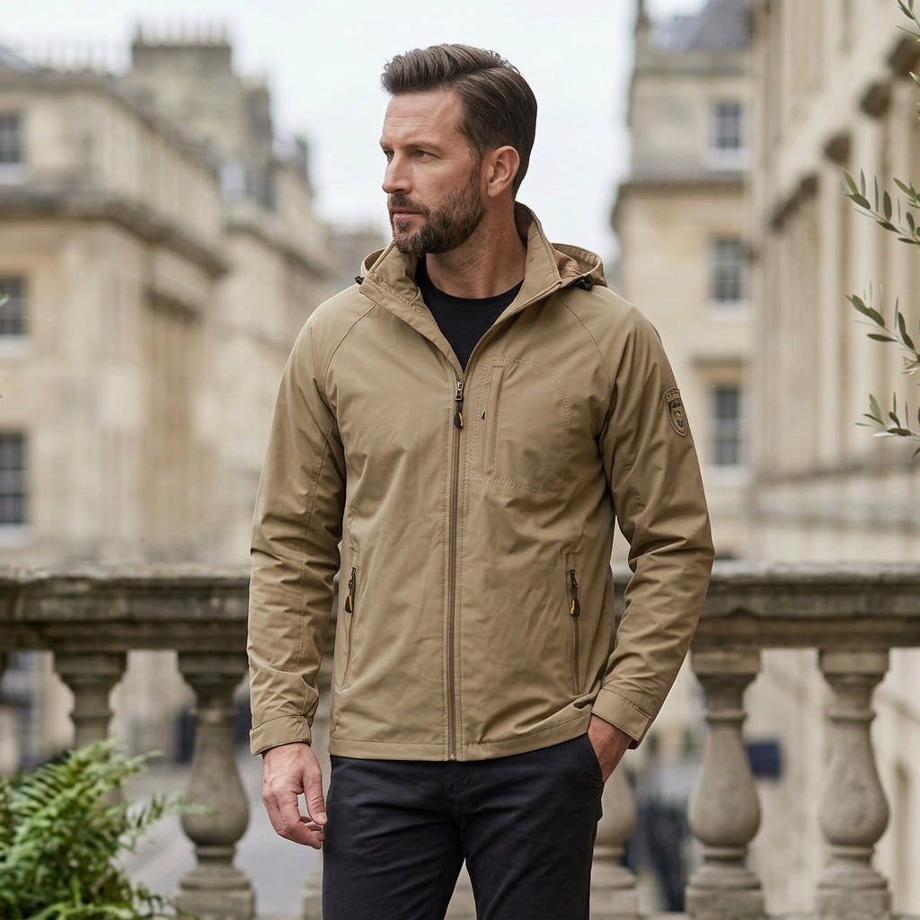 Softshelljacke für Herren mit Kapuze im Stretch-Design mit wasserdichter Ausstattung Khaki 1