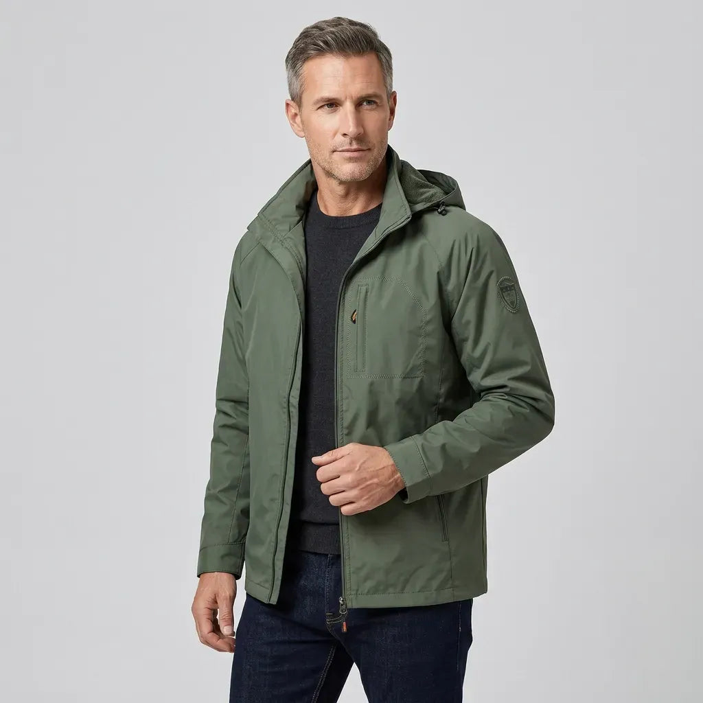 Softshelljacke für Herren mit Kapuze im Stretch-Design mit wasserdichter Ausstattung Dunkelgrün 2