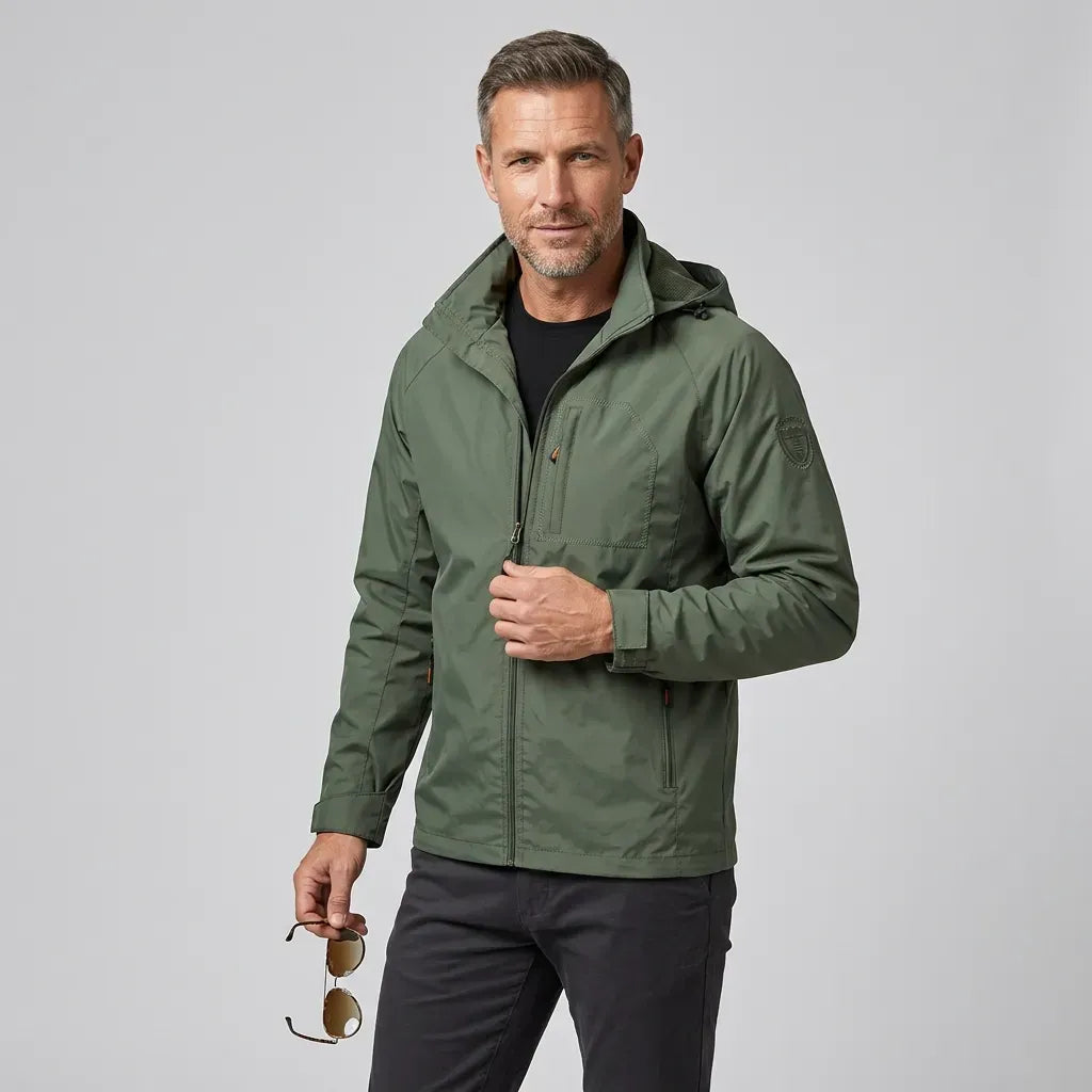 Softshelljacke für Herren mit Kapuze im Stretch-Design mit wasserdichter Ausstattung Dunkelgrün 3
