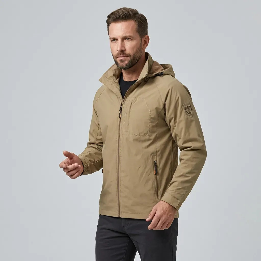 Softshelljacke für Herren mit Kapuze im Stretch-Design mit wasserdichter Ausstattung Khaki 4