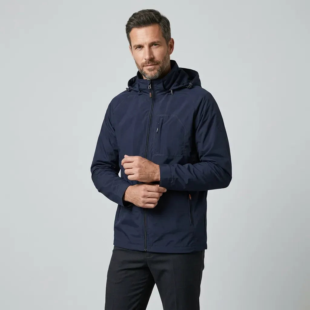Softshelljacke für Herren mit Kapuze im Stretch-Design mit wasserdichter Ausstattung Dunkelblau 6