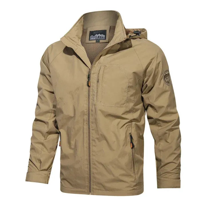 Softshelljacke für Herren mit Kapuze im Stretch-Design mit wasserdichter Ausstattung Khaki 7