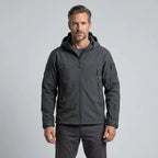 Softshelljacke für Herren mit Kapuze im taktischen Stil und winddicht Grau 11