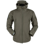 Softshelljacke für Herren mit Kapuze im taktischen Stil und winddicht Grün 8