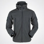Softshelljacke für Herren mit Kapuze im taktischen Stil und winddicht Grau 9