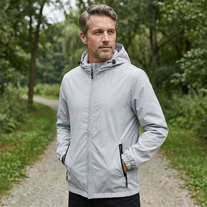Softshelljacke für Herren mit Kapuze im winddichten Design Grau 1