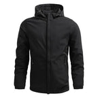 Softshelljacke für Herren mit Kapuze im winddichten Design Schwarz 10