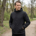 Softshelljacke für Herren mit Kapuze im winddichten Design Schwarz 5