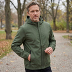 Softshelljacke für Herren mit Kapuze im winddichten Design Grün 6