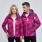 Softshelljacke für Unisex mit Kapuze für winddichte im sportlichen Stil Rosa 11