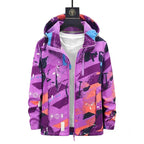 Softshelljacke für Unisex mit Kapuze für winddichte im sportlichen Stil Lila 18