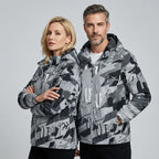 Softshelljacke für Unisex mit Kapuze für winddichte im sportlichen Stil Grau 3