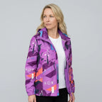 Softshelljacke für Unisex mit Kapuze für winddichte im sportlichen Stil Lila 6