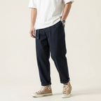 Sommerhose für Herren aus Baumwolle im Tapered Fit Dunkelblau 5