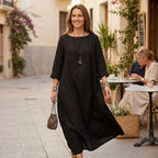 Sommerkleid für Damen in A-Linie aus Leinen für den Strand 6
