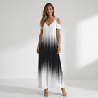 Sommerkleid für Damen in A-Linie mit Spitze im Blumenmuster Schwarz 5