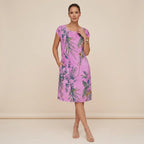 Sommerkleid für Damen in A-Linie mit Taschen ärmellos Rosa 4