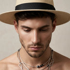Stroh Sonnenhut für Herren mit großer Krempe im eleganten Stil 3
