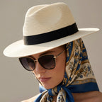Sonnenhut für Damen aus Stroh mit großer Krempe im eleganten Stil Weiß 6