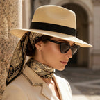 Sonnenhut für Damen aus Stroh mit großer Krempe im eleganten Stil Beige 7
